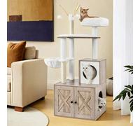 Feandrea Woodywonders Cat Tree With Litter Box Enclosure, 2-In-1 Modern Cat Tower