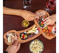 Feaolala Aperitif Board Platters Bamboo Board Cheese Aperitif Tray Charcuterie Boards Table Unique Funny Cheese Platter for Christmas Wedding Birthday Housewarming Unique Gift (L,Left)