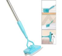 Feaolala Broom Brush Cleaning Mop, Collapsible Baseboard Cleaner Glide Dust Extendable Cleaning Skirting Boards Telescopic Pole Microfiber Cleaner Wash Cleaning Supplies