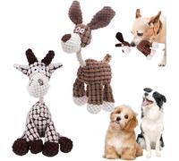 Feaolala Petsboro Bitebuddy Pets Bite Buddy Shirem Bitebuddy Indestructible Interactive Dog Toys Plush Toy For Aggressive Chewers Teeth Cleaning Resistant Squeaky Dog Chew Toys (White, Brown)