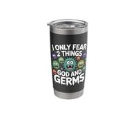 Fear 2 Things God and Germs Funny Germaphobe Graphic Stainless Steel Insulated Tumbler
