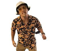 Fear And Loathing Las Vegas Costume Shirt Hat Cigarette Holder Orange Glasses Bug Swatter Duke Outfit Set (XL)