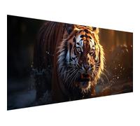Fear Diamond Painting Kits, 5D Tiger Diamond Art Kits for Adults, Full Drill Diamond Crystal Rhinestone Embroidery Painting, Gem Art Painting with Diamonds for Wall Art Home Decor-70x28in U-8