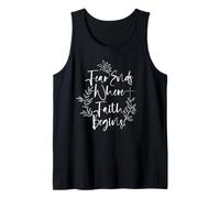 Fear Ends Where Faith Begins Botanical Floral Tank Top