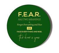 FEAR HAS TWO MEANINGS, FORGET EVERYTHING AND RUN OR FACE EVERYTHING AND RISE (GREEN BACKGROUND) 58mm Make Up Mirror
