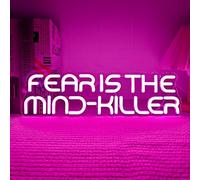 Fear is the Mind-Killer LED Neon Sign 16.5" x 4.7" Dimmable Pink Motivational Quote Wall Decor Inspiring Sci-Fi Literature Sign for Home Office, Library, Gaming Room & Study - USB Powered