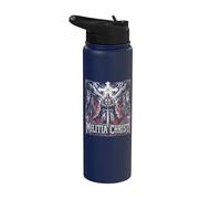 Fear No Evil Archangel Christian Warrior Backprint Stainless Steel Insulated Water Bottle