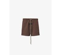 Fear of God Essentials Mens Heather Wood Brand-patch Relaxed-fit Cotton-blend Shorts Xs