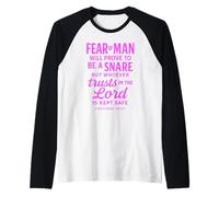 Fear of Man Proverbs 29:25 Trust in The Lord Bible Scripture Raglan Baseball Tee