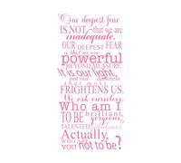 Fear Quote Inspiration Digital Artwork Words Poster Fight Strong Engraving Stickers 34x69.2cm Do not Damage The Wall Surface Pink