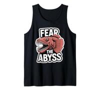 Fear THE Abyss Anglerfish Scary Fishing Edgy Horror Red Tank Top