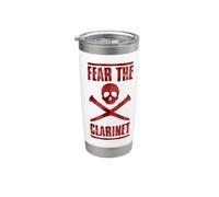 Fear The Clarinet Halloween Clarinetist Graphic Stainless Steel Insulated Tumbler