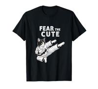 Fear The Cute Fun cat Karate Adorable Design Martial Arts T-Shirt