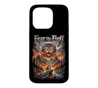 Fear the Fluff Epic Cat Volcano Lightning Fantasy Case for iPhone 15 Pro
