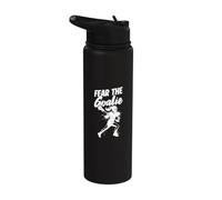 Fear the Goalie Lacrosse Player Stainless Steel Insulated Water Bottle