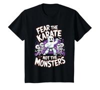 Fear The Karate, not The Monsters Karate Halloween T-Shirt, Youth, Black, Large