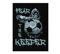 Fear The Keeper Goalie Detailed Wooden Jigsaw Puzzle for Adults, 500 PCS
