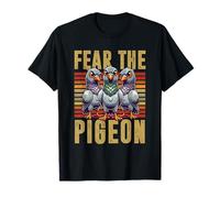 Fear The Pigeon Retro Funny Pigeon Lover Birds Owner Pigeon T-Shirt