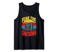 Fear The Shutdown Retro Server Sysadmin Humor Tank Top