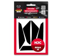 Fear The Yellow Bear© Easy Replica Compatible with HJC RPHA 12™, Kit of 5 REPOSITIONABLE Reflective Motorcycle Helmet Stickers, 3M™ Technology (Black, HJC RPHA 12)