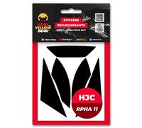 Fear The Yellow Bear© Easy Replica HJC RPHA 11™ Kit of 6 Reflective Stickers for Motorcycle Helmets, 3M™ Technology (Black, HJC RPHA 11)