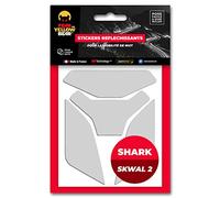 Fear The Yellow Bear© Easy Replica Shark D-Skwal 2™, Kit 4 REPOSITIONABLE Reflective Stickers, for Motorcycle Helmets, 3M™ Technology (White) …