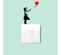 Fear7FX Banksy Girl with Balloon Light Switch Sticker Decal, Wall Decal, Bedroom Decor, Kids Room Decor, Vinyl Decal Sticker for Light Switch, Laptop Sticker, 100mm