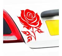 Fear7FX Rose Car Sticker, Vinyl Decal, 140mm x 180mm, Red, Floral, Romantic, Rectangular, Outdoor, Sticker, Decal