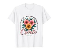 Fearfully Wonderfully Create Psalm 13:14 Christian Floral T-Shirt
