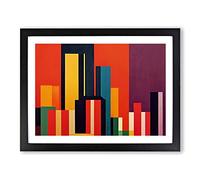 Fearless Abstract Skyscrapers Framed Print | A4 Black Framed Wall Art | Ready to Hang | Abstract Cityscape Picture | Living Room Bedroom Lounge Office