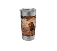 Fearless and Majestic Lion Commanding the Savannah Stainless Steel Insulated Tumbler