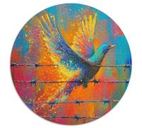 Fearless Bird 1000 Pieces Free Bird Jigsaw Puzzle Round DIY Education Games Women Gifts for Men 1000pcs (67.5x67.5cm)
