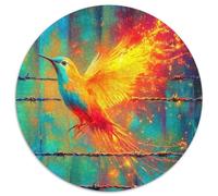 Fearless Bird 1000 Pieces Free Bird Jigsaw Puzzle Round DIY Irregular Family Game for Adults Kid 1000pcs (67.5x67.5cm)