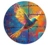 Fearless Bird 1000 Pieces Free Bird Jigsaw Puzzle Round DIY Unique Education Games Women Gifts for Men 1000pcs (67.5x67.5cm)