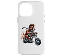 Fearless Bulldog On Motorcycle With Flames Case for iPhone 14 Pro Max