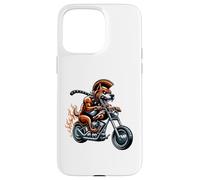 Fearless Bulldog On Motorcycle With Flames Case for iPhone 15 Pro Max