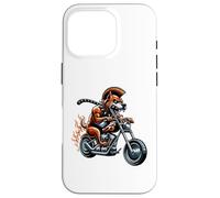 Fearless Bulldog On Motorcycle With Flames Case for iPhone 16 Pro