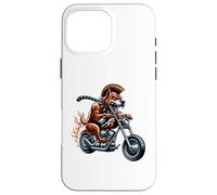 Fearless Bulldog On Motorcycle With Flames Case for iPhone 16 Pro Max