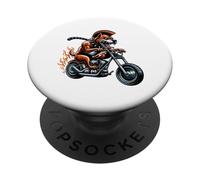 Fearless Bulldog On Motorcycle With Flames PopSockets Adhesive PopGrip