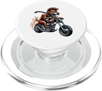 Fearless Bulldog On Motorcycle With Flames PopSockets PopGrip for MagSafe