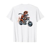 Fearless Bulldog On Motorcycle with Flames T-Shirt
