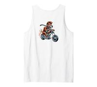 Fearless Bulldog On Motorcycle with Flames Tank Top