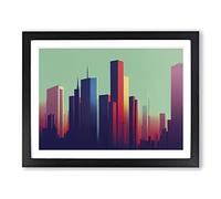 Fearless City Skyline Architecture Framed Print | A4 Black Framed Wall Art | Ready to Hang | Modern Cityscape Picture | Living Room Bedroom Lounge Office