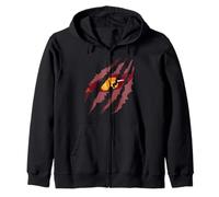 Fearless Demon Eyes Claw Scratches Halloween Zip Hoodie