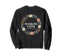 Fearless Faith Floral Rose Wreath Storms Rise Sweatshirt
