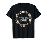 Fearless Faith Floral Rose Wreath Storms Rise T-Shirt