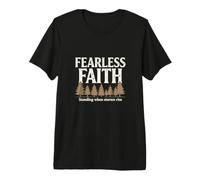 Fearless Faith Pine Forest Standing Storms Rise Premium T-Shirt