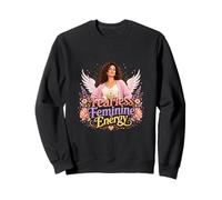Fearless Feminine Energy Angel Wings Crown Art Sweatshirt