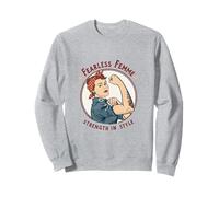 Fearless Femme Retro Empowerment Art Sweatshirt