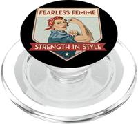 Fearless Femme Strength in Style Retro Rosie Art PopSockets PopGrip for MagSafe